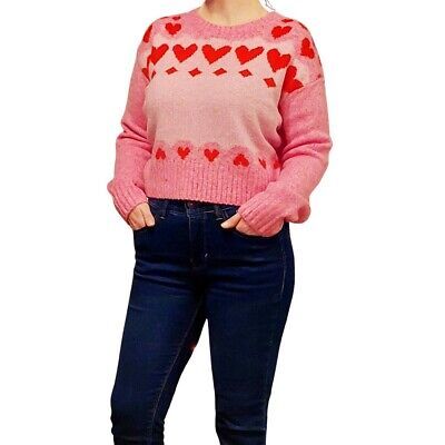 Jessica Simpson NWT Pink Hearts Valentine's Day MEDIUM Sweater | eBay US