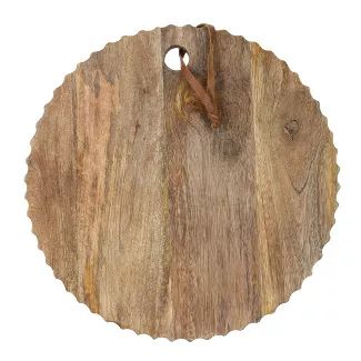 Large Round Hand Carved Wood Serving Cutting Board - Foreside Home & Garden | Target