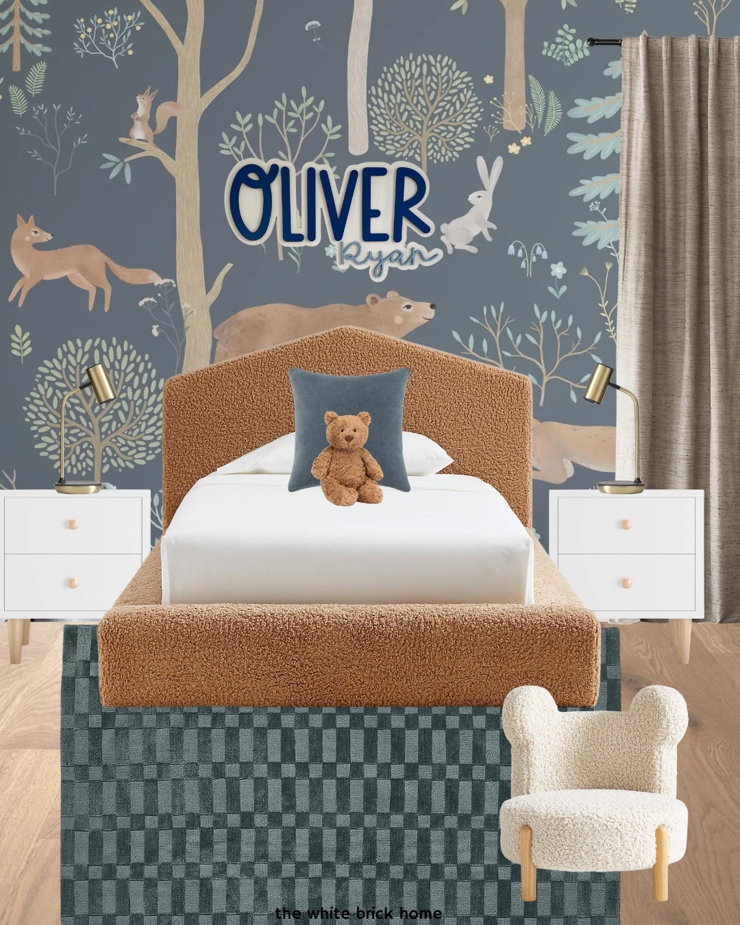 This Etsy wallpaper is too cute! I love it paired with this bed and rug combo from Crate and kids, too! 

Kids room, kids bedroom, kids bedroom furniture, kids bedroom rug, kids bedroom wallpaper, boys room, boys bedroom, best bedroom, woodland bedroom, woodland nursery wallpaper, crate and kids bedroom furniture, Etsy wallpaper nursery, Etsy wallpaper kids room, curtains, kids room bed, kids room nightstand, boys room nightstand, boys room rug, boys room ideas, boys room decor, boys room theme, boys room chair. Toddler boy, toddler boy bedroom, boys wall name Etsy, wall name nursery Etsy, home decor, kids playroom, kids room theme, woodland bedroom, woodland nursery 

#LTKBaby #LTKHome #LTKKids