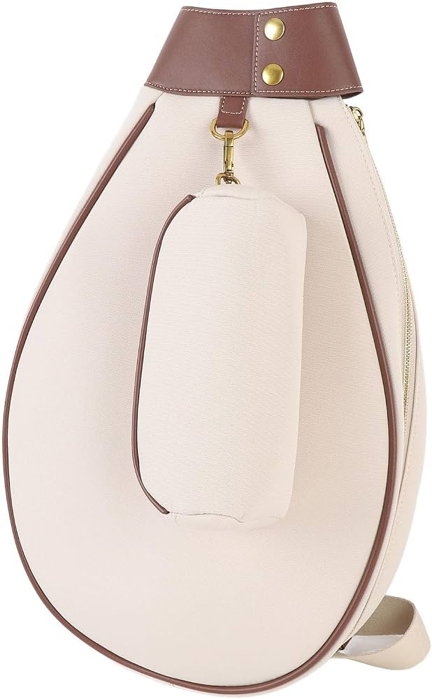 Large Capacity Tennis Bag, Lightweight Tennis Crossbody Backpack with Exterior Zip Pocket, Checke... | Amazon (US)