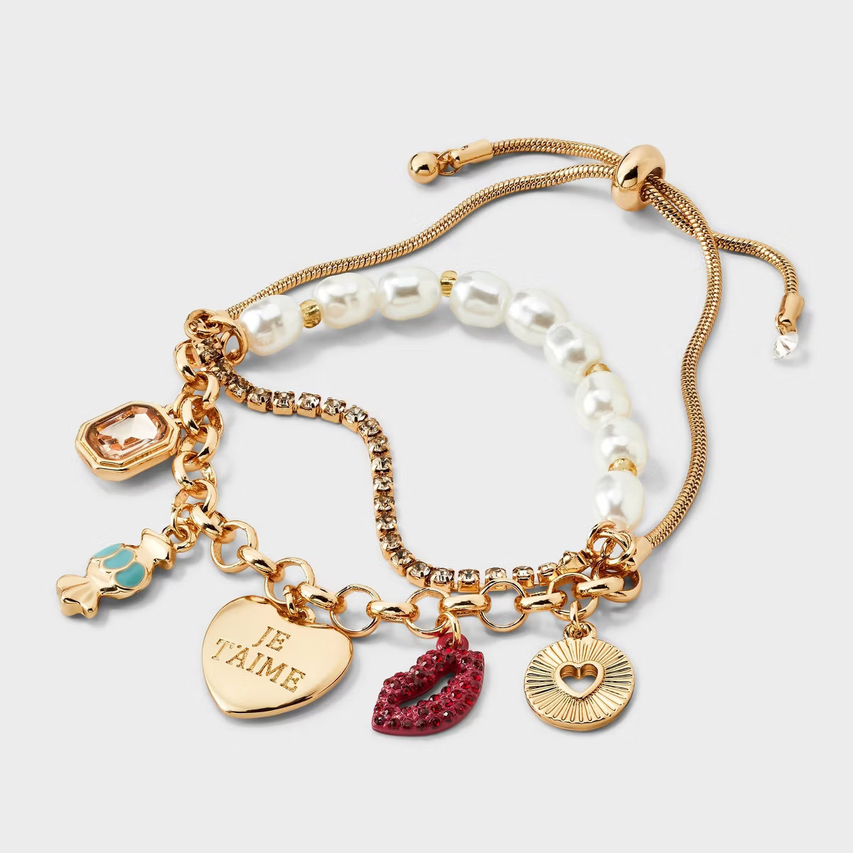 Adjustable Charm Bracelet - A New Day™ Gold | Target