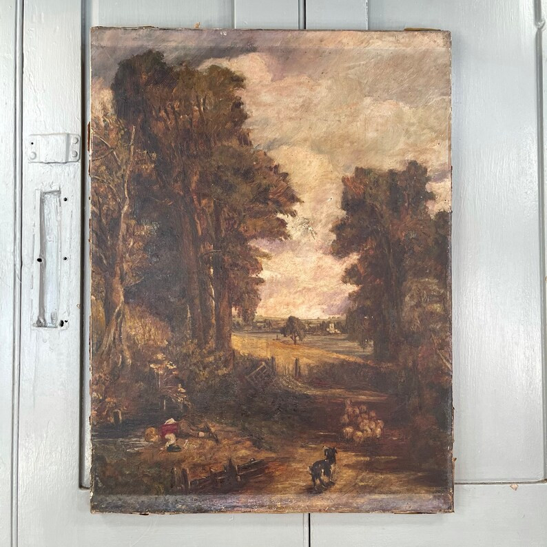 Antique Landscape Oil Painting Copy of the Cornfield by John | Etsy | Etsy (US)