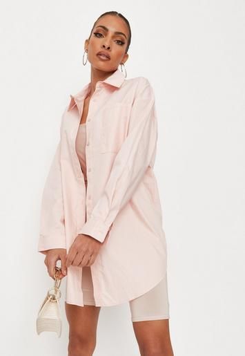 Pink Poplin Extreme Oversized Shirt | Missguided (US & CA)