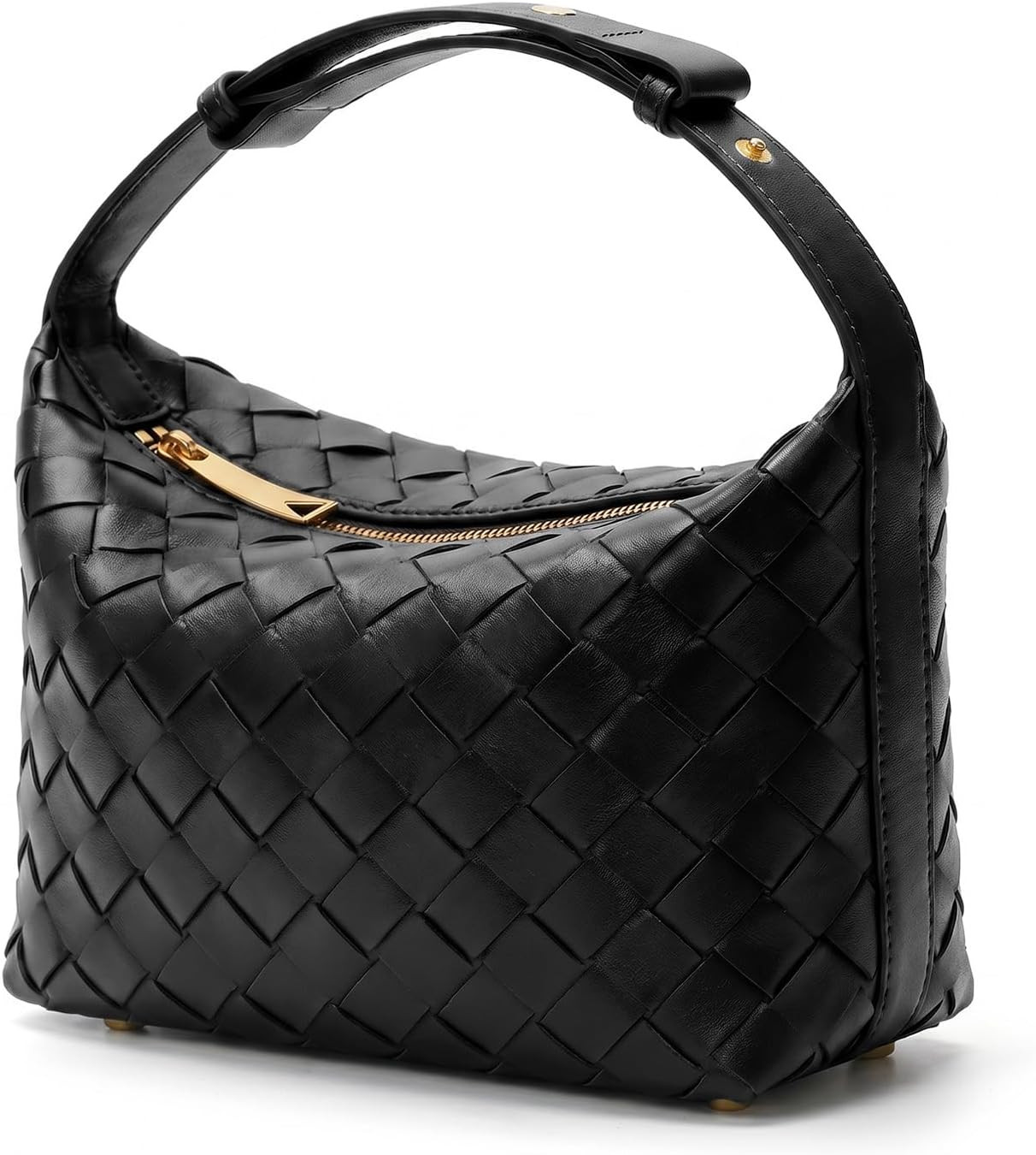 Woven Suede Shoulder Bag,Vegan Leather Hobo Handbag for Women | Amazon (US)
