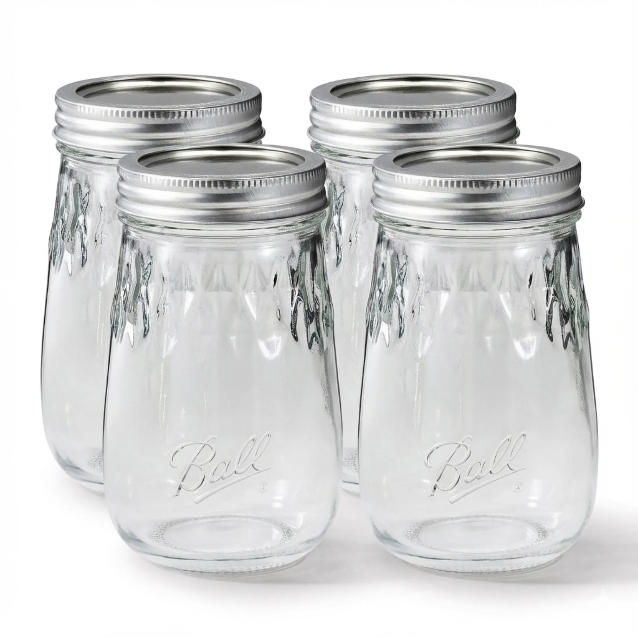 Ball 16 oz Mason Jar Drinking Glasses 4-Pack, Mason Jars with Lids, Great for Canning, Storage, a... | Walmart (US)