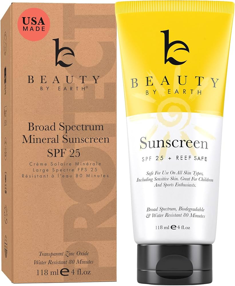 Mineral Sunscreen SPF 25 - Zinc Oxide Sunscreen, Baby Sunscreen, Kids Sunscreen, Reef Friendly Su... | Amazon (US)
