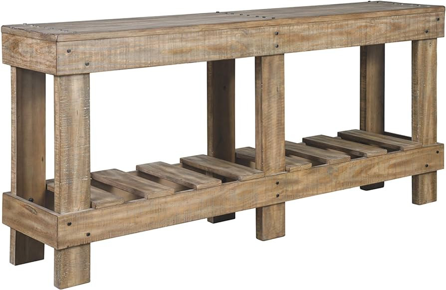 Signature Design by Ashley Susandeer Rustic Farmhouse Console Sofa Table, Brown | Amazon (US)