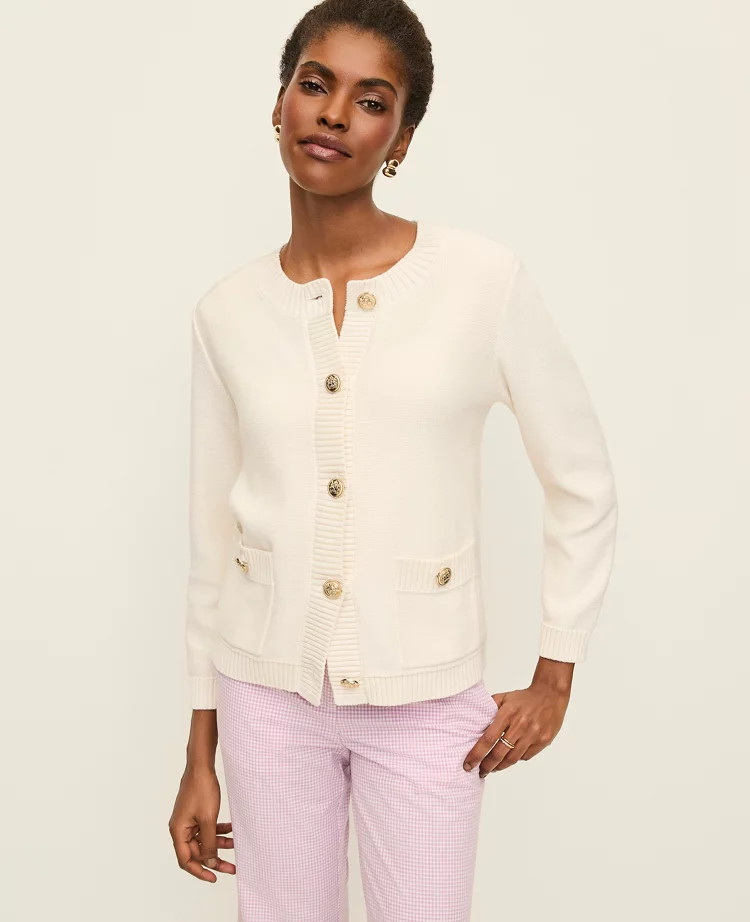Crew Neck Cardigan | Ann Taylor