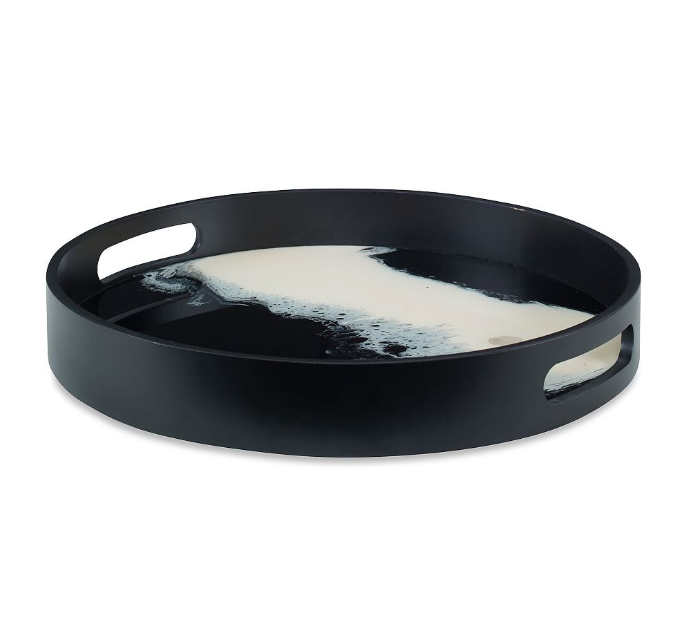 Giovanna Swirl Patterned Round Tray | Pottery Barn (US)