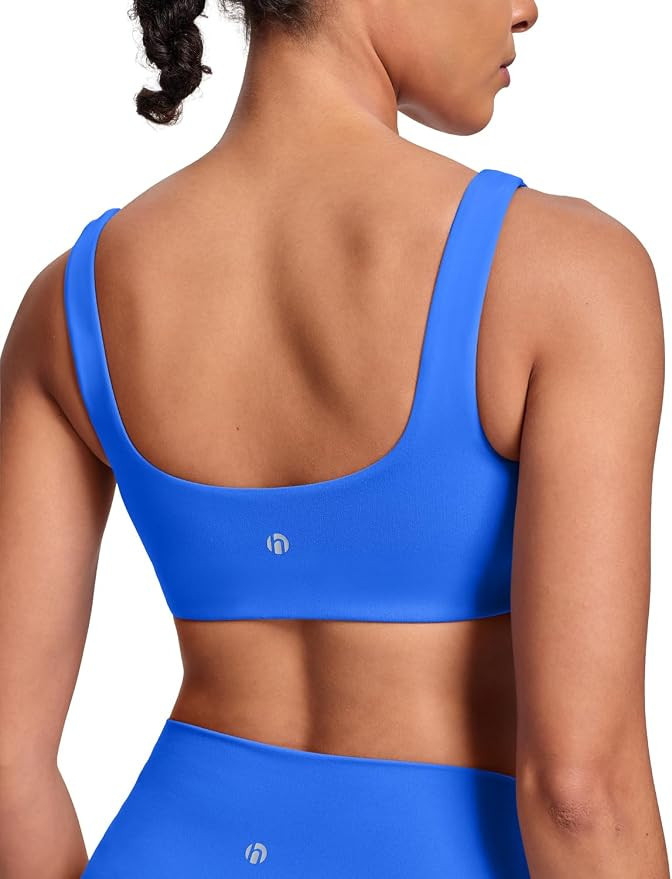 HeyNuts Womens U Back Sports Bra, Scoop Neck Low Impact Workout Yoga Tops Padded with Built in Br... | Amazon (US)
