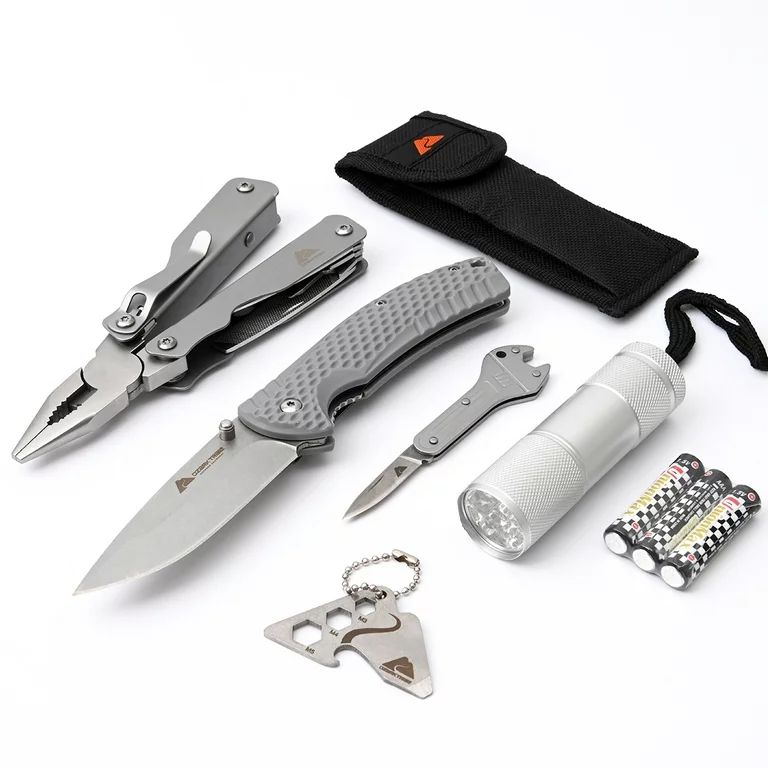Ozark Trail 3.33" Pocket Knives Set 15-in-1 multi-function tool 9 LED flashlight  For Camping | Walmart (US)