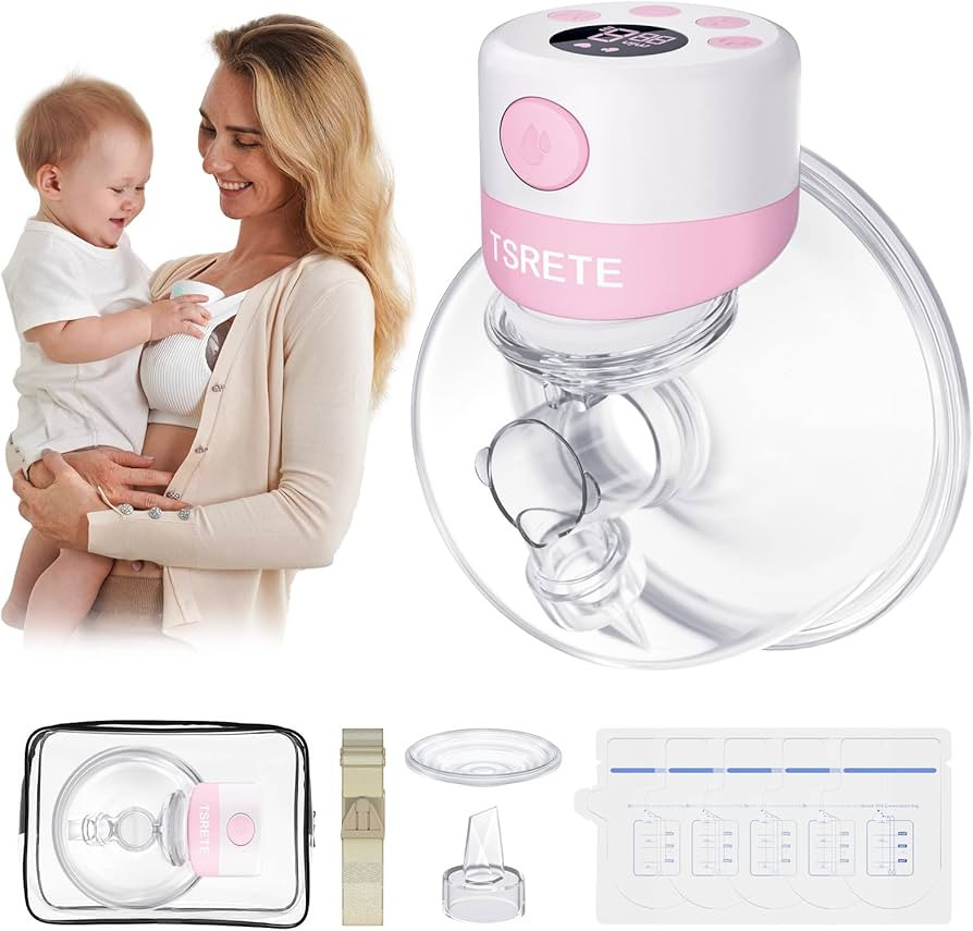 TSRETE Breast Pump, Wearable Breast Pump, Electric Hands-Free Breast Pumps with 2 Modes, 9 Levels... | Amazon (US)