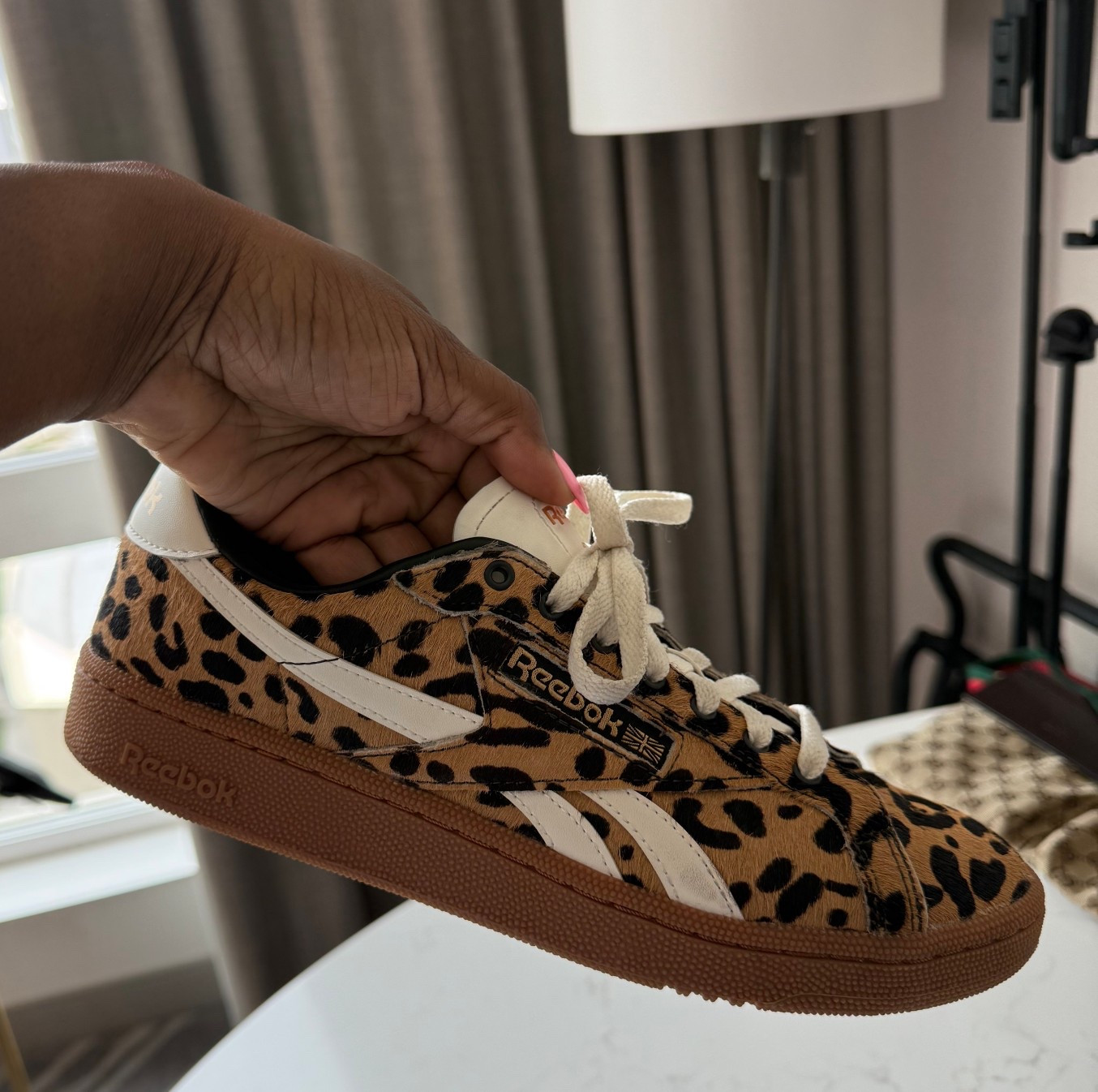 Add these when you want to look like you tried to style your outfit  but really you were just running out to the store! 

The cheetah adds the perfect outfit pop! I love them and I haven’t stopped wearing them. 
Runs true to size. #reebok


#LTKOver40 #LTKTall #LTKStyleTip