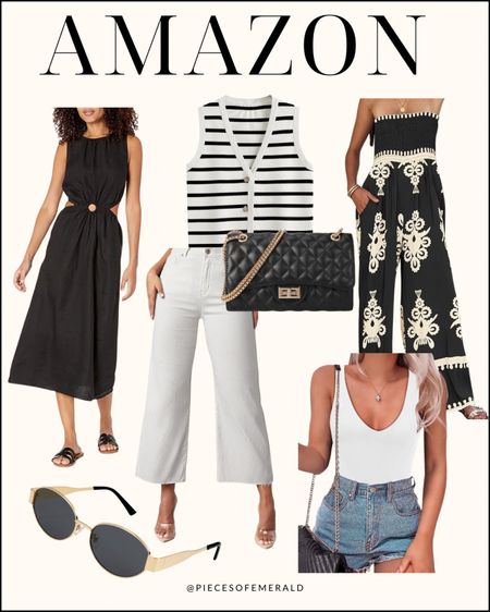 Casual chic summer outfit ideas from amazon, Amazon fashion finds, black and white fashion finds from Amazon 

#LTKStyleTip #LTKFindsUnder100 #LTKFindsUnder50
