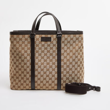 Brown Monogram Shopper Bag | TK Maxx