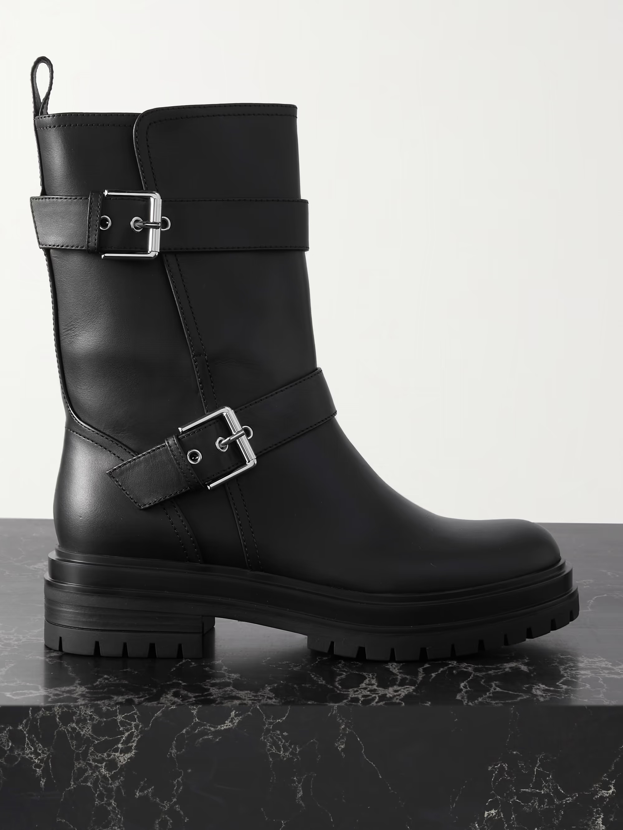 Buckled leather boots | NET-A-PORTER (US)