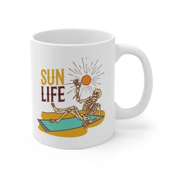 Sun Life Skeleton Mug Sun Life Mug Summer Mug Summer Mugs | Etsy | Etsy (US)