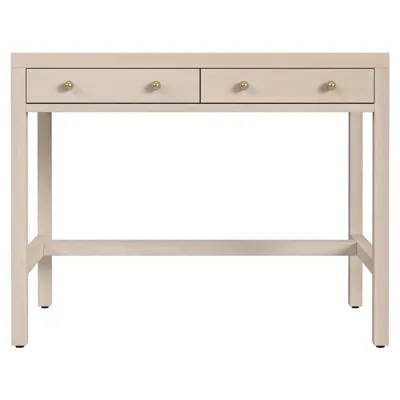 Shay Modern Classic Taupe Acacia Wood Writing Desk | Kathy Kuo Home