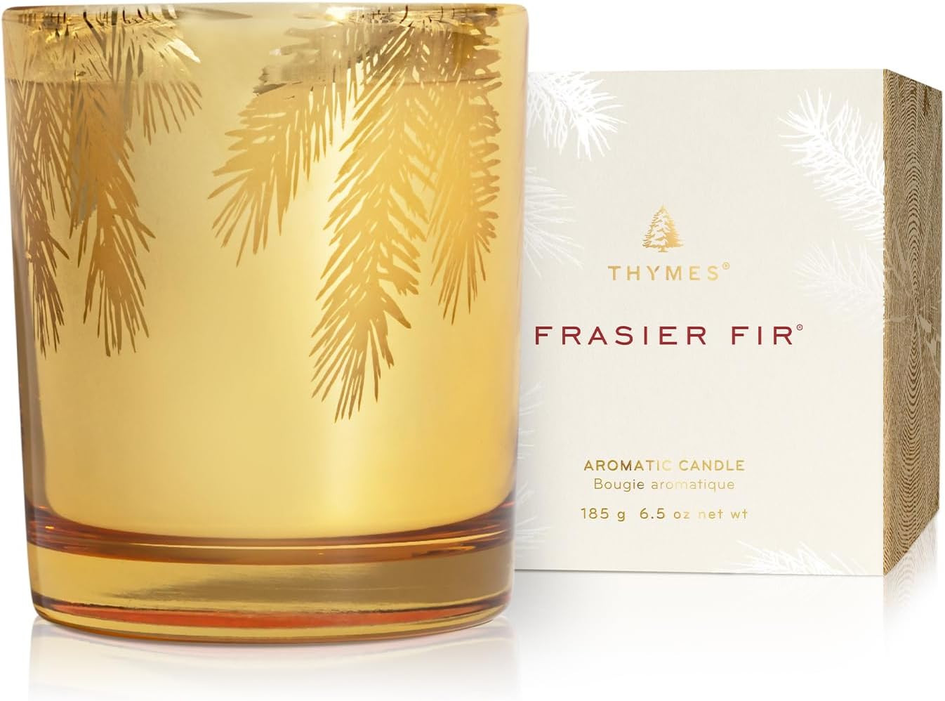 Thymes Frasier Fir Gilded Gold Candle - Scented Candle with Notes of Siberian Fir, Cedarwood, and... | Amazon (US)