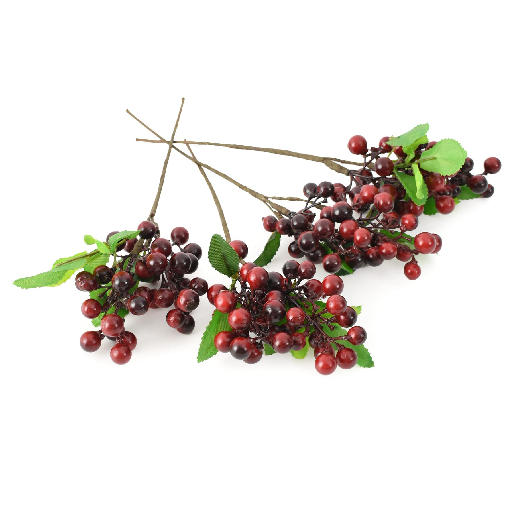 HUIANER Artificial Berries, Artificial Dark Red Berry with Stems Lifelike Fruits Simulation Flowe... | Amazon (US)