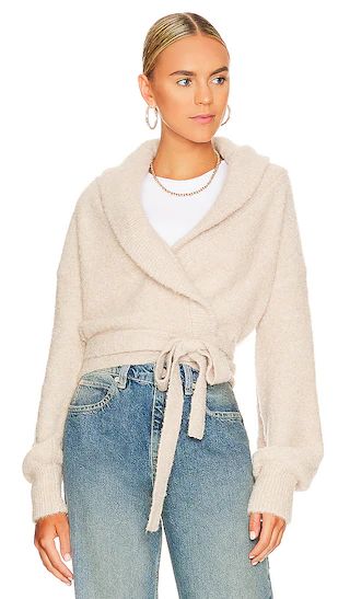 Boucle Ballerina Wrap in Oat | Revolve Clothing (Global)