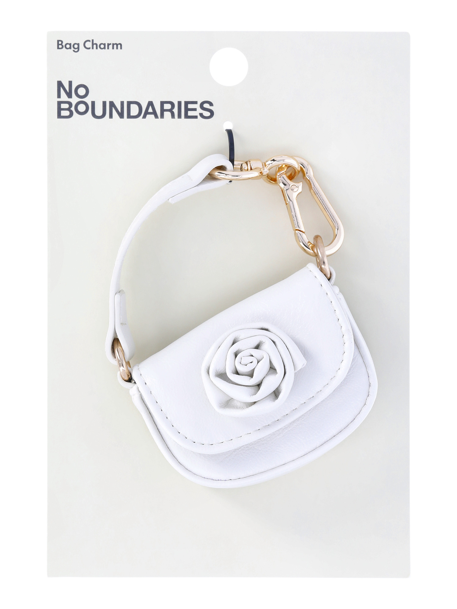 No Boundaries Women's Bag Charm, Cream Rose Mini Bag | Walmart (US)