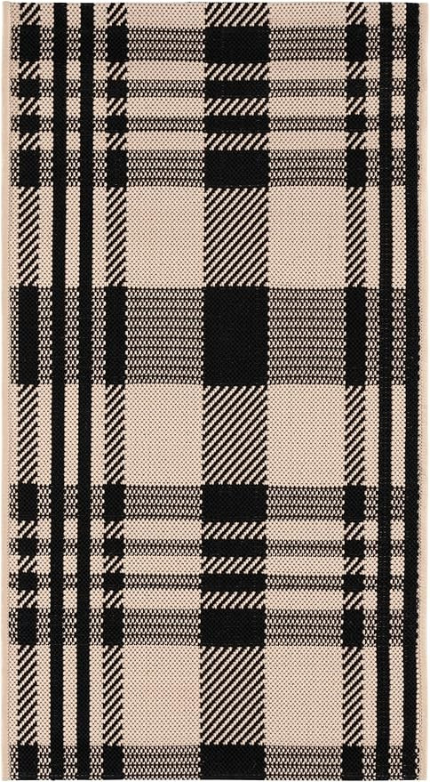SAFAVIEH Courtyard Collection Accent Rug - 2' x 3'7", Black & Bone, Indoor/Outdoor & Washable, Id... | Amazon (US)