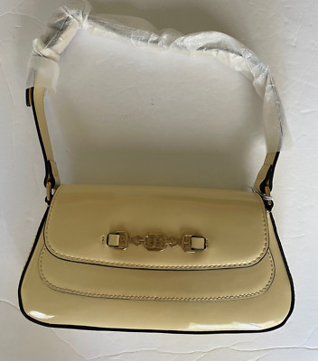 Sam Edelman Loraine Shoulder Bag Patented Yellow Gold | eBay US