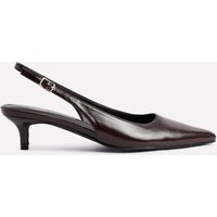 Linzi Women's Elvira Brown Faux Leather Slingback Kitten Court Heels | Size: 6-Standard Fit | Debenhams UK