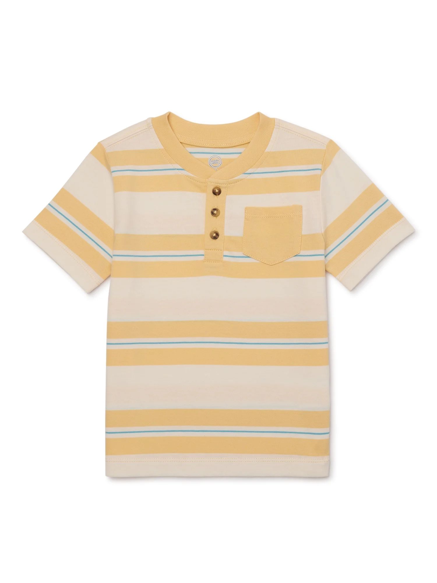 Wonder Nation Toddler Boy Henley Shirt with Short Sleeves, Sizes 12M-5T - Walmart.com | Walmart (US)