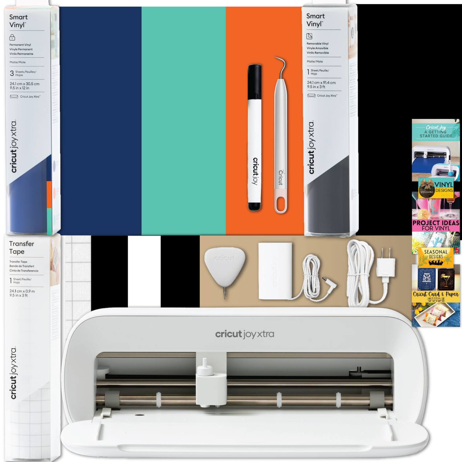 Cricut - Joy Xtra with Smart Vinyl Rolls, Transfer Tape and Weeding Tool Beginner Bundle | Best Buy U.S.
