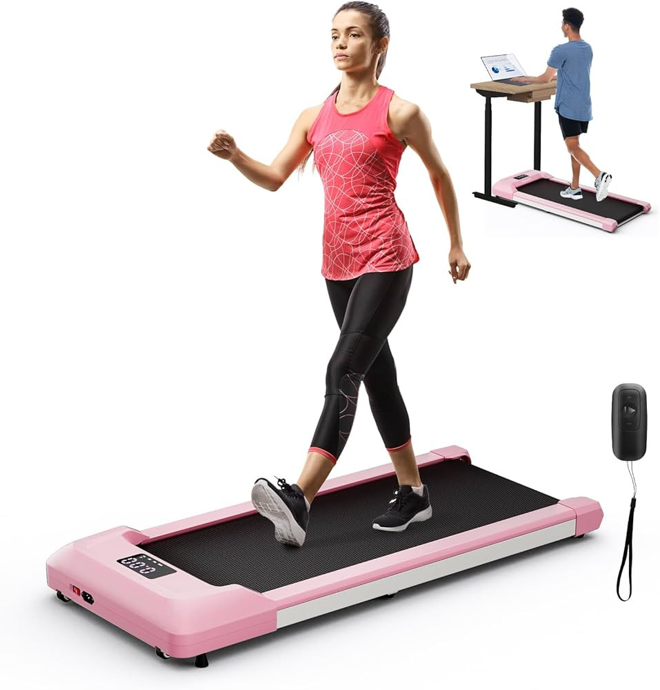 GYMAX Walking Pad, 2.25HP Under Desk Treadmill with LED Display, Remote Control & 7-Layer Belt, C... | Amazon (US)