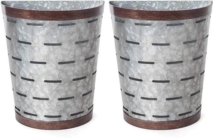 Mkono Galvanized Wall Planter Metal Bucket, Set of 2 Farmhouse Hanging Wall Vase Planters for Cot... | Amazon (US)