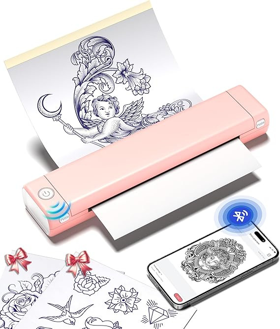Phomemo Tattoo Stencil Printer, M08F Wireless Thermal Tattoo Printer with 10pcs Transfer Paper, C... | Amazon (US)