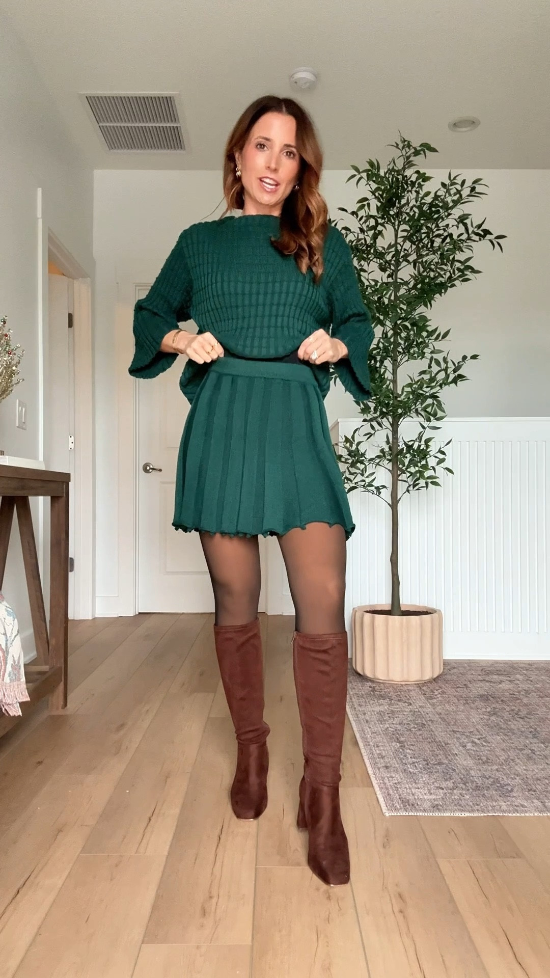 These Amazon fleece-lined tights are perfect for keeping you warm. They are waist-snatching and tummy control! XS-Small in color tan. Comfortable to wear all day. Paired with my favorite boots (go up half a size) and matching set (XS).

*23 in sweatpant jeans (I sized down one) and XS in bodysuit. 

#LTKootd #LTKHoliday #LTKPetite