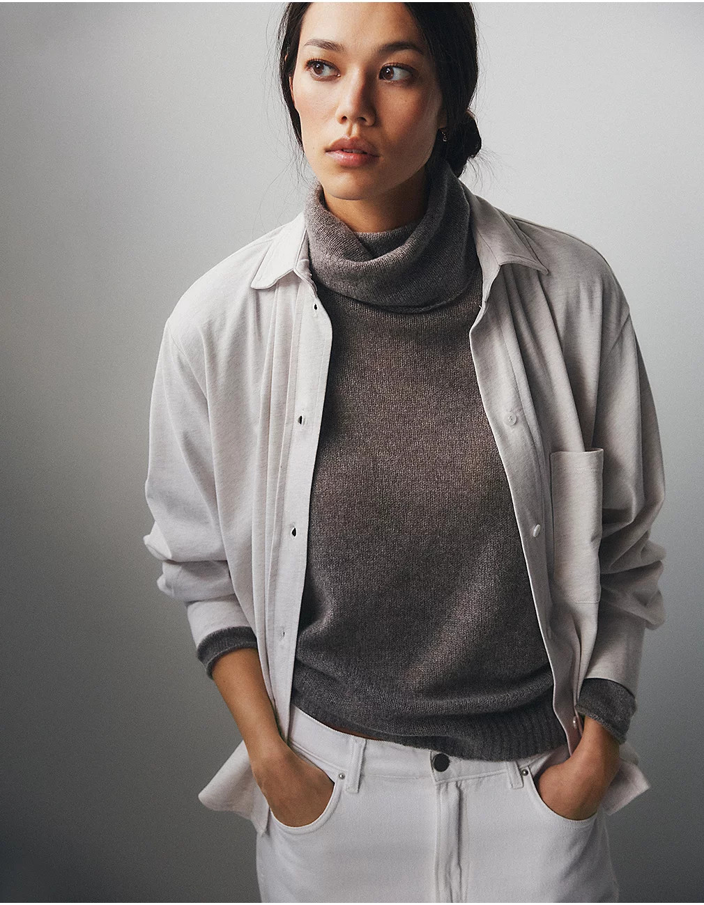 Cashmere Layering Funnel Neck Jumper | The White Company (UK)