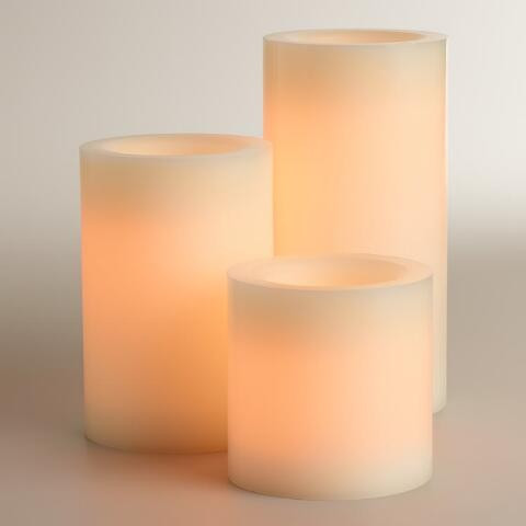 Ivory Flameless LED Pillar Candle | World Market