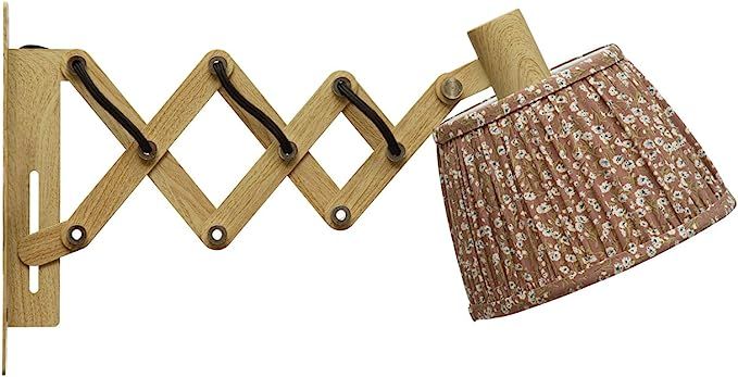 Creative Co-Op Metal Accordion Pleated Fabric Floral Shade and Inline Switch Wall Sconce, 27" L x... | Amazon (US)
