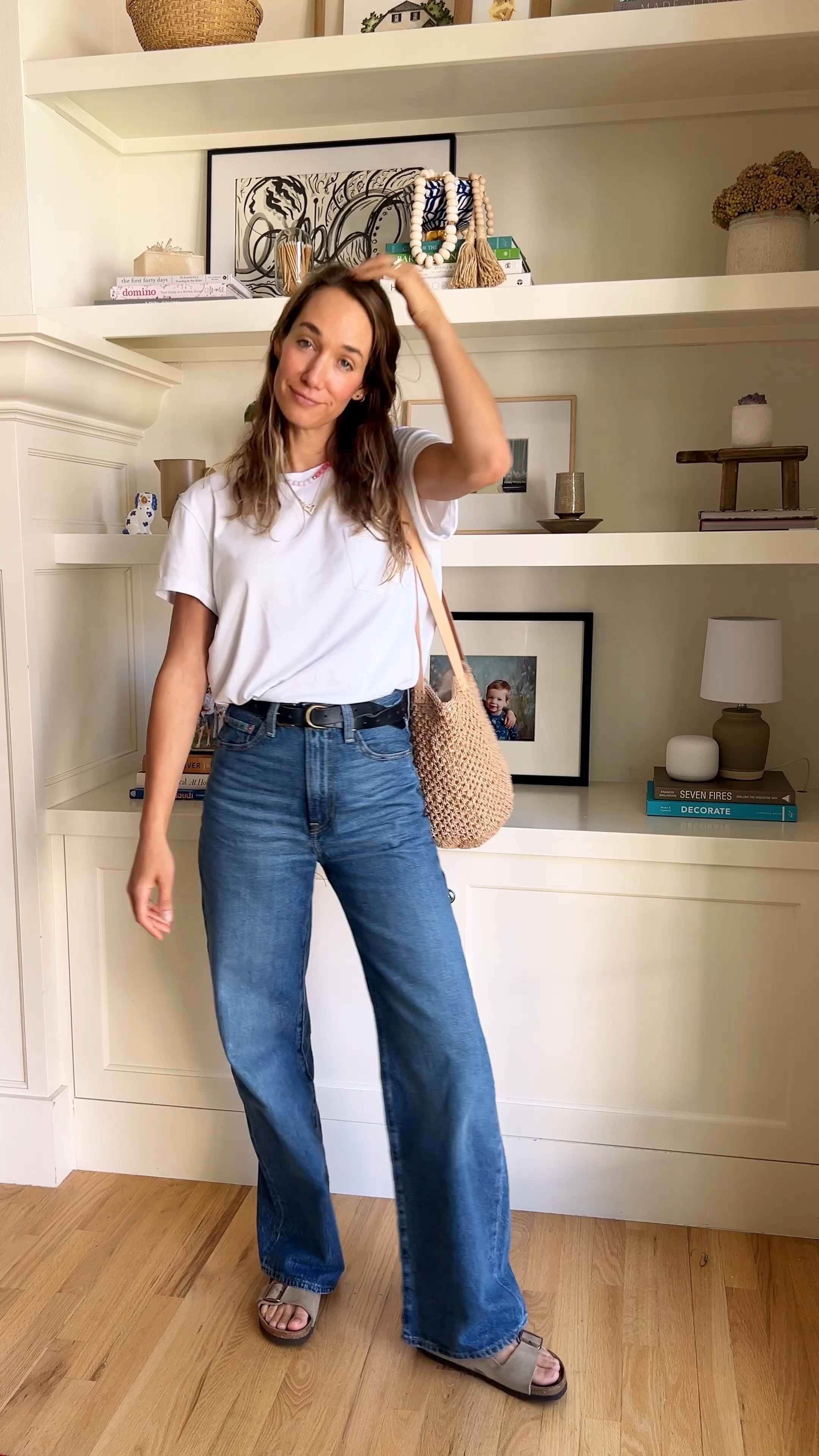 The actual best white t shirt I’ve ever owned & wide leg jeans I adore 🥰 

#LTKFindsUnder100