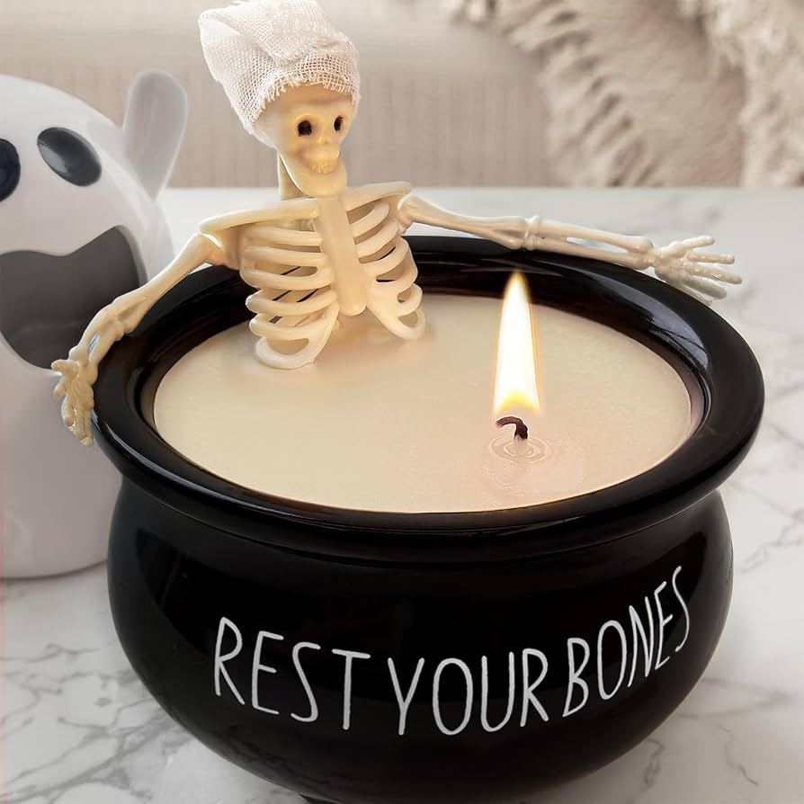 Halloween Decorations Indoor - Cute Skeleton Candles Decor | Amazon (US)