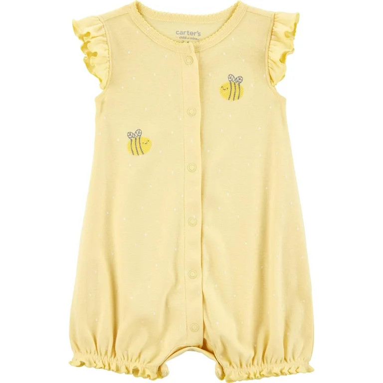 Carter's Child of Mine Baby Girl Romper, One-Piece, Sizes 0-3/24 Months | Walmart (US)