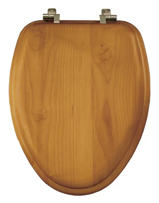 19601CP 378 Natural Reflections Wood Elongated Toilet Seat | Wayfair North America