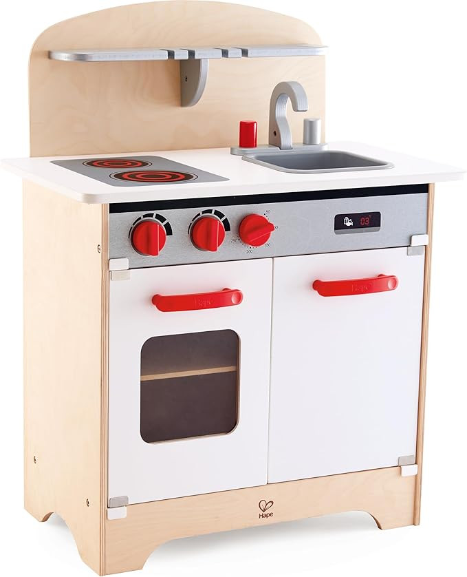 Hape Gourmet Kitchen Toy Fully Equipped Wooden Pretend Play Kitchen Set with Sink, Stove, Baking ... | Amazon (US)