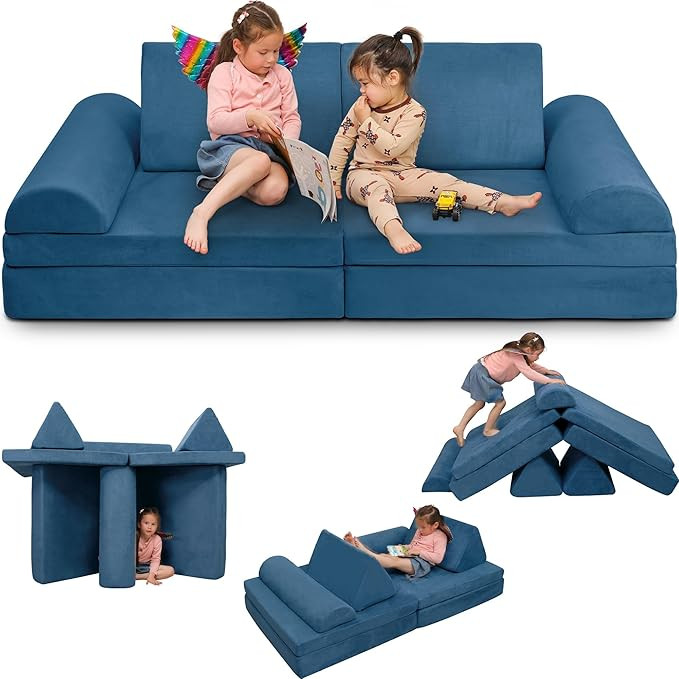 Play Couch Sofa for Kids Large Size, Modular Kids Play Couch, Kids Couch Building Fort for Playro... | Amazon (US)