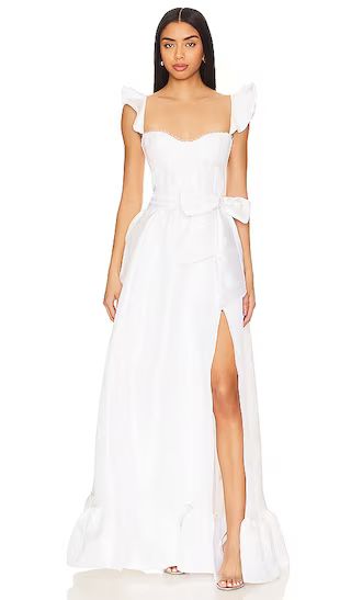 Veronica Corset Gown in White Windsor Brocade White Gown Bridal Gown Wedding Dress Wedding Dresses | Revolve Clothing (Global)