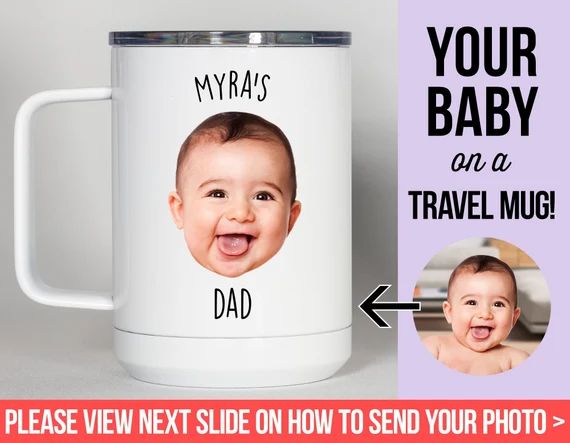 Travel Mug, Personalized with your baby's photo and name, Custom Travel Mug, Double-Walled Insula... | Etsy (US)