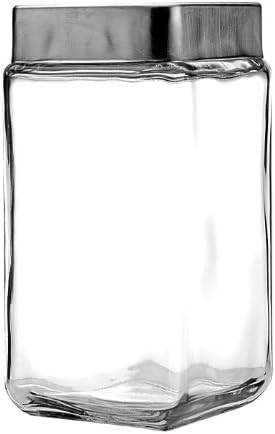 Anchor Hocking Stackable Jars, 2 Quart (Set of 6), Brushed Aluminum Lid | Amazon (US)