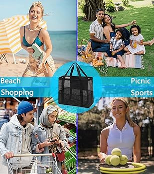 Mesh Beach Bag Large Beach Tote Pool Bag | Amazon (US)