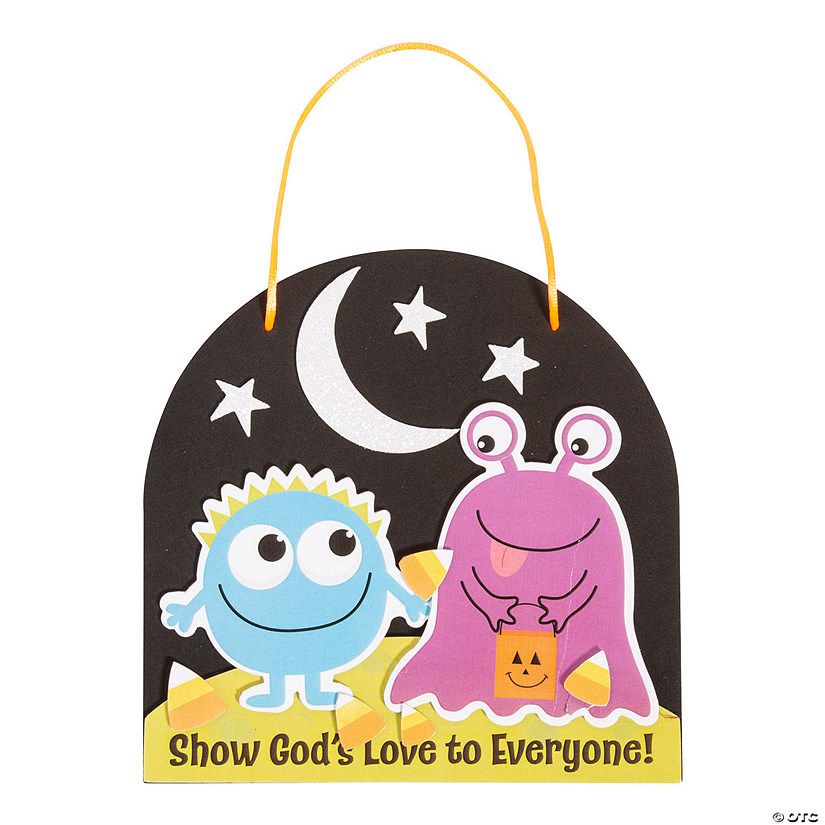 Religious Halloween Monster Sign Craft Kit - Makes 12 | Oriental Trading Company