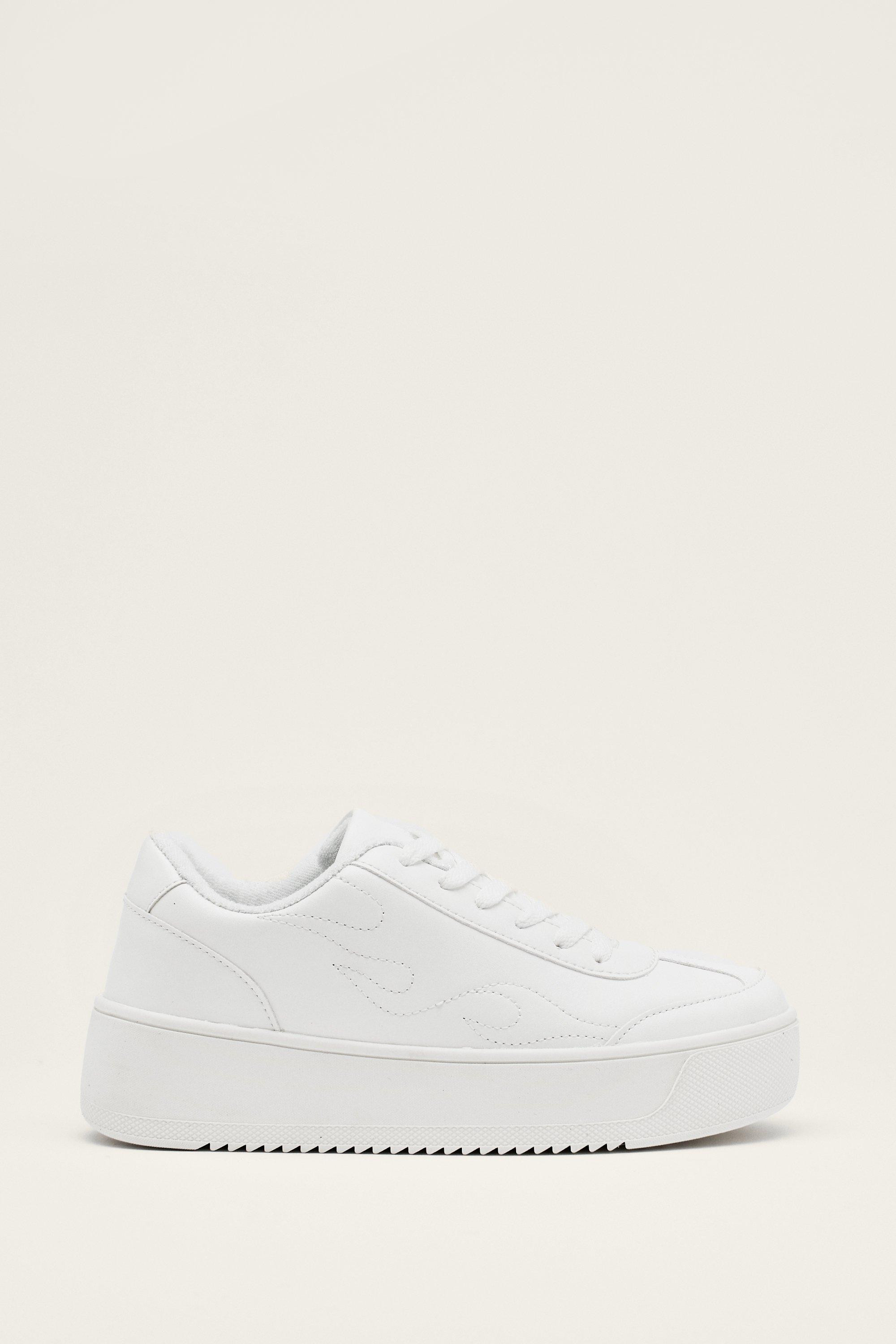 Flame Motif Faux Leather Sneakers | Nasty Gal (US)